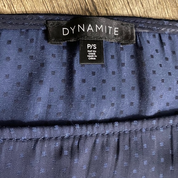 Dynamite Blue Polka Dot Casual Work Top - Picture 4 of 4